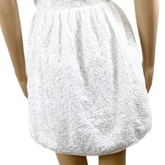 JOIE Soleil eyelet white sleeveless dress size  large Style J463-31334 - Picture 6 of 9